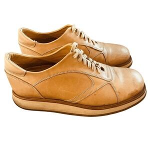 Vtg Balthazar Paris Leather Lace Up Oxford Shoes Mens EU 40 Tan Casual Dress Y2K